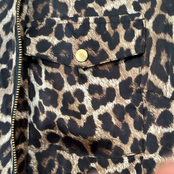 Michael Kors leopard print full zipper blouse/cardigan, excellent condition, S - Picture 4 of 11